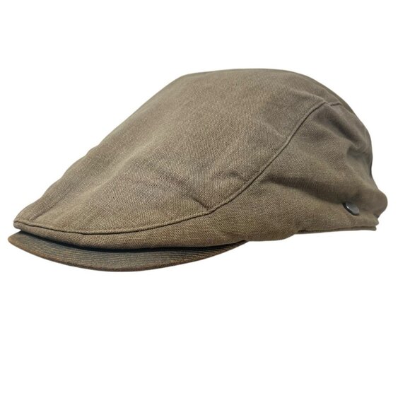 Stetson Men's XL All American Cabbie Flat Hat Cap Newsboy Linen Driver Brown - Picture 1 of 11